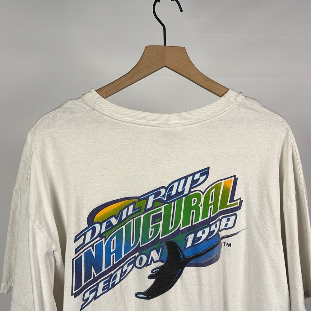 Vintage 90s Tampa Bay Devil Rays Short-Sleeve T-Shirt - Old Logo - XL - White